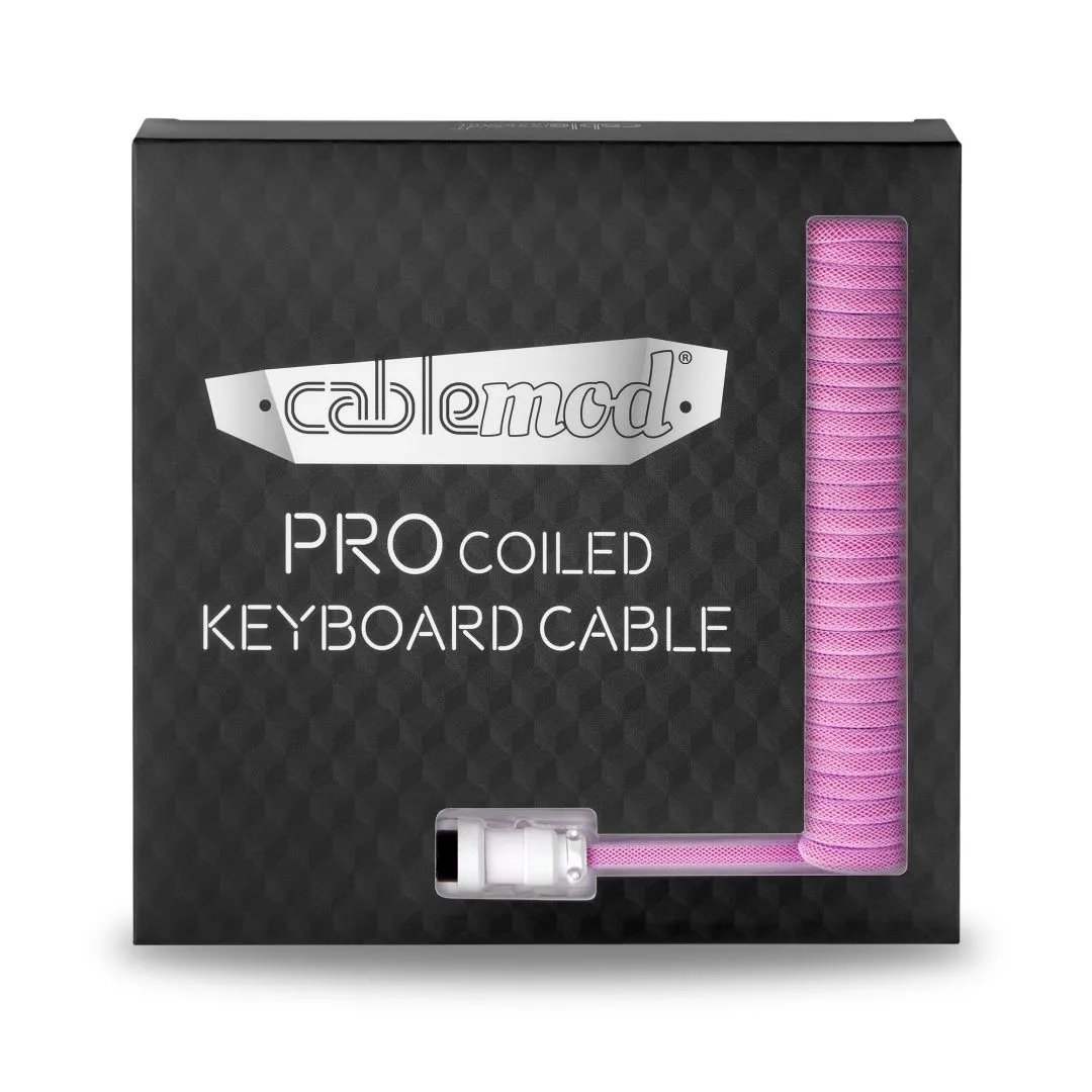 CableMod Pro Coiled toetsenbordkabel USB-C 150cm strawberry
