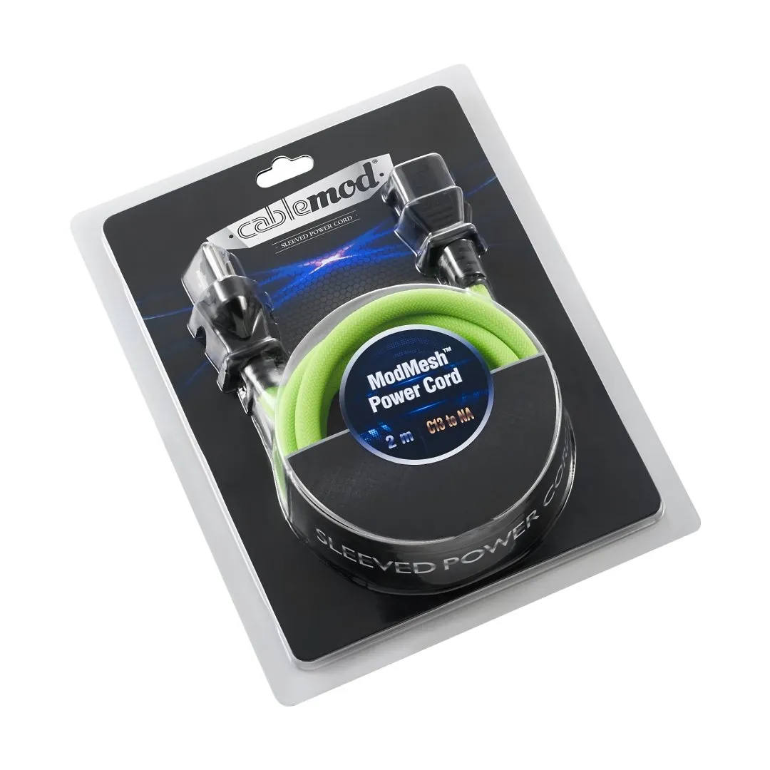 CableMod ModMesh stroomkabel C13 2m lichtgroen