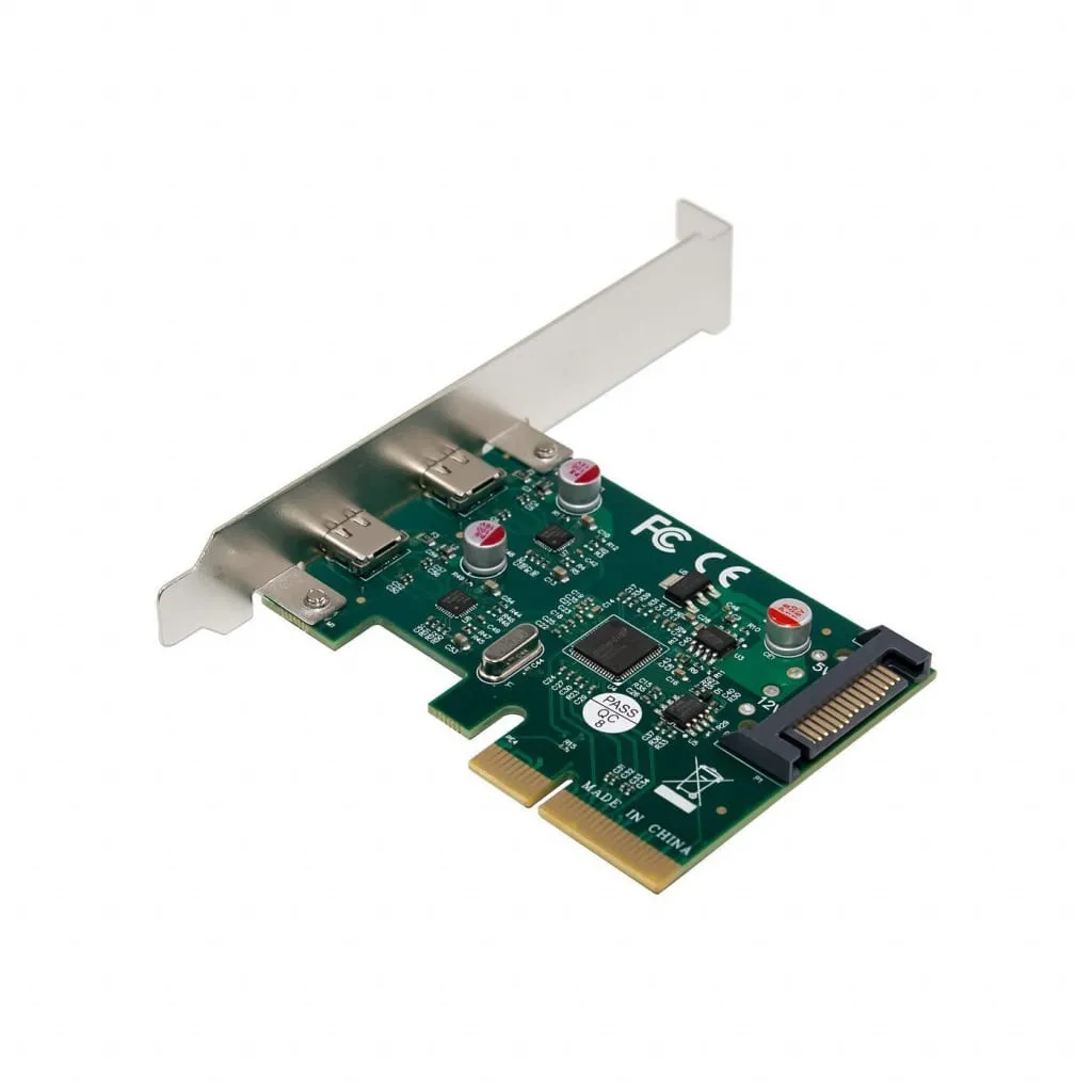 Microconnect PCIe x4 ASM1142 USB 3.1 kaart 2x USB-C 10Gbps
