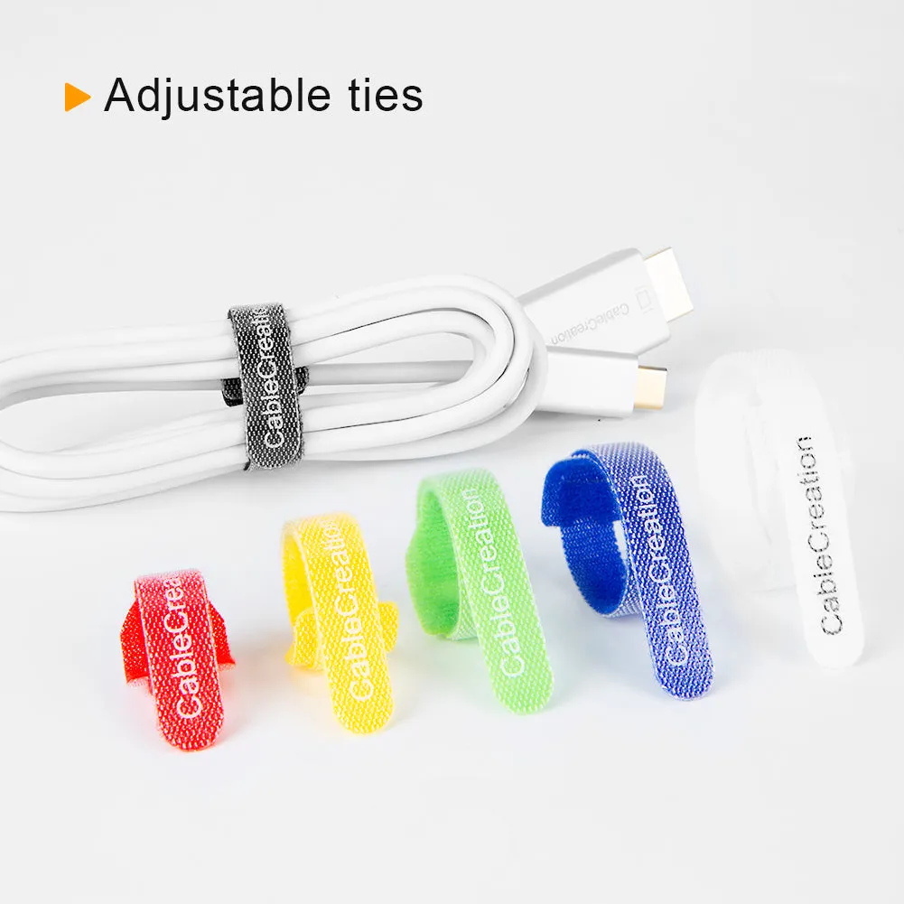 CableCreation kabelbinders klittenband gekleurd 60 stuks