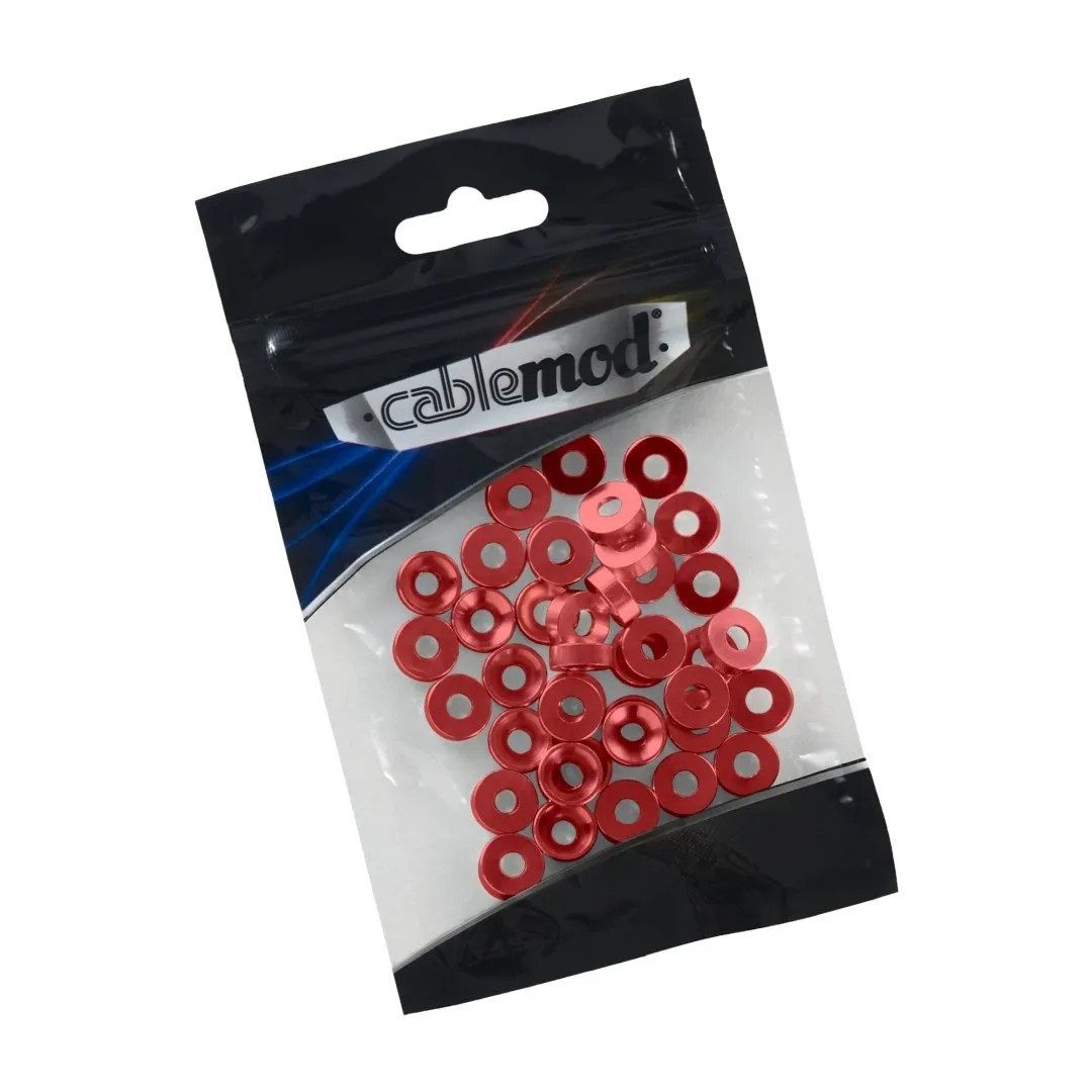 CableMod Anodized Aluminum M3.5 ringen 40 stuks rood
