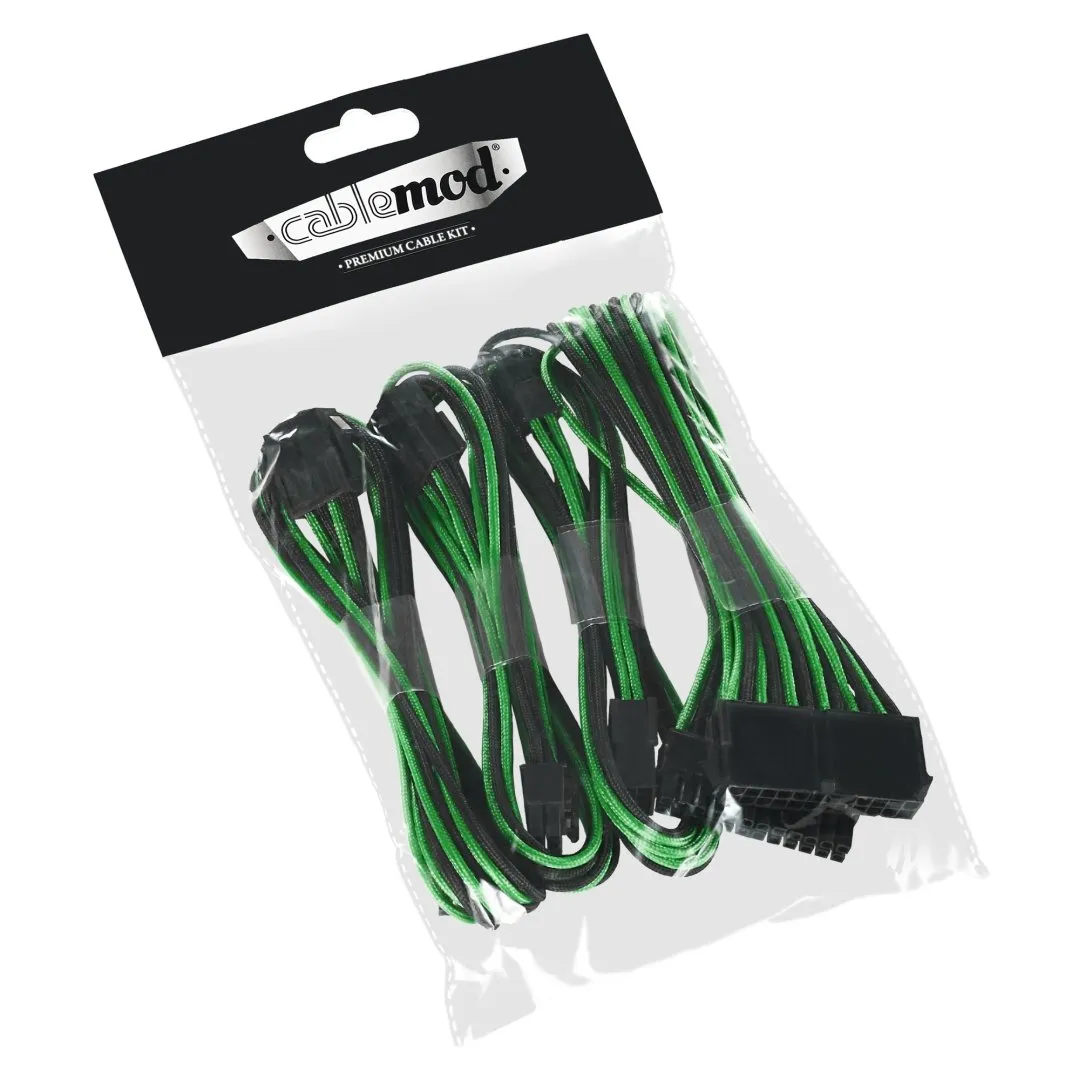 CableMod Classic ModFlex Basic verlengkabelset zwart groen 4-delig