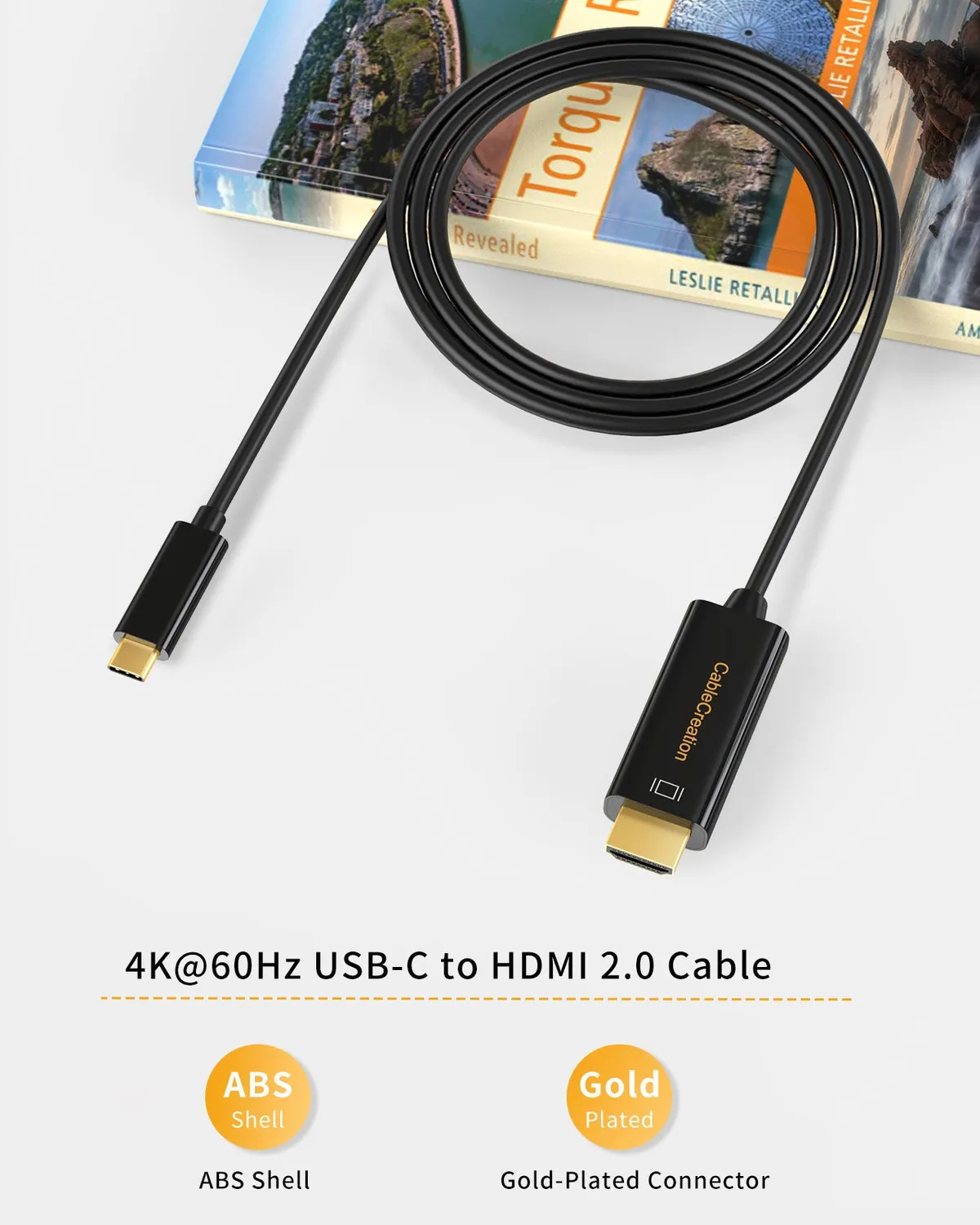CableCreation USB-C naar HDMI Kabel 1,8M Zwart 4K 60Hz