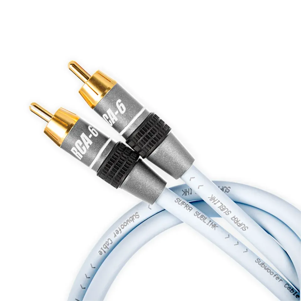 Supra Sublink subwooferkabel 1RCA-1RCA afgeschermd