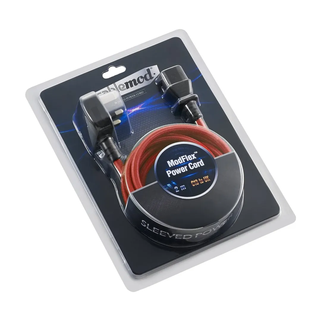 CableMod ModFlex Power Cord C13 UK stroomkabel 2m rood