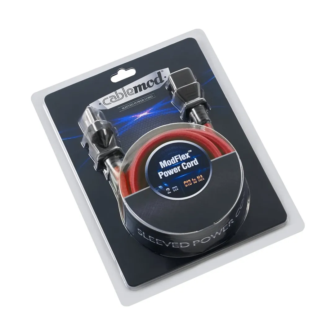 CableMod ModFlex stroomkabel C13 2m rood 16AWG