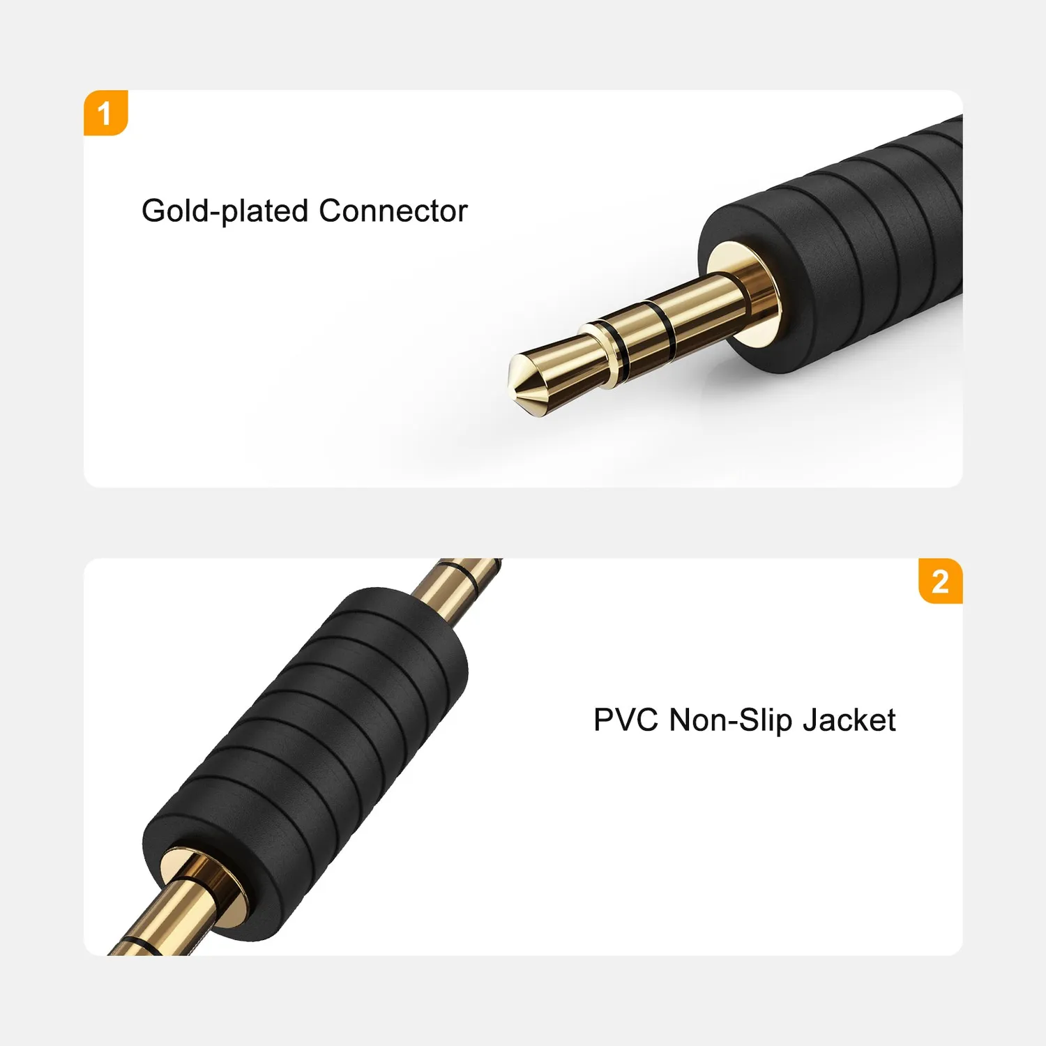 CableCreation 3.5mm stereo adapter 2-pack verguld