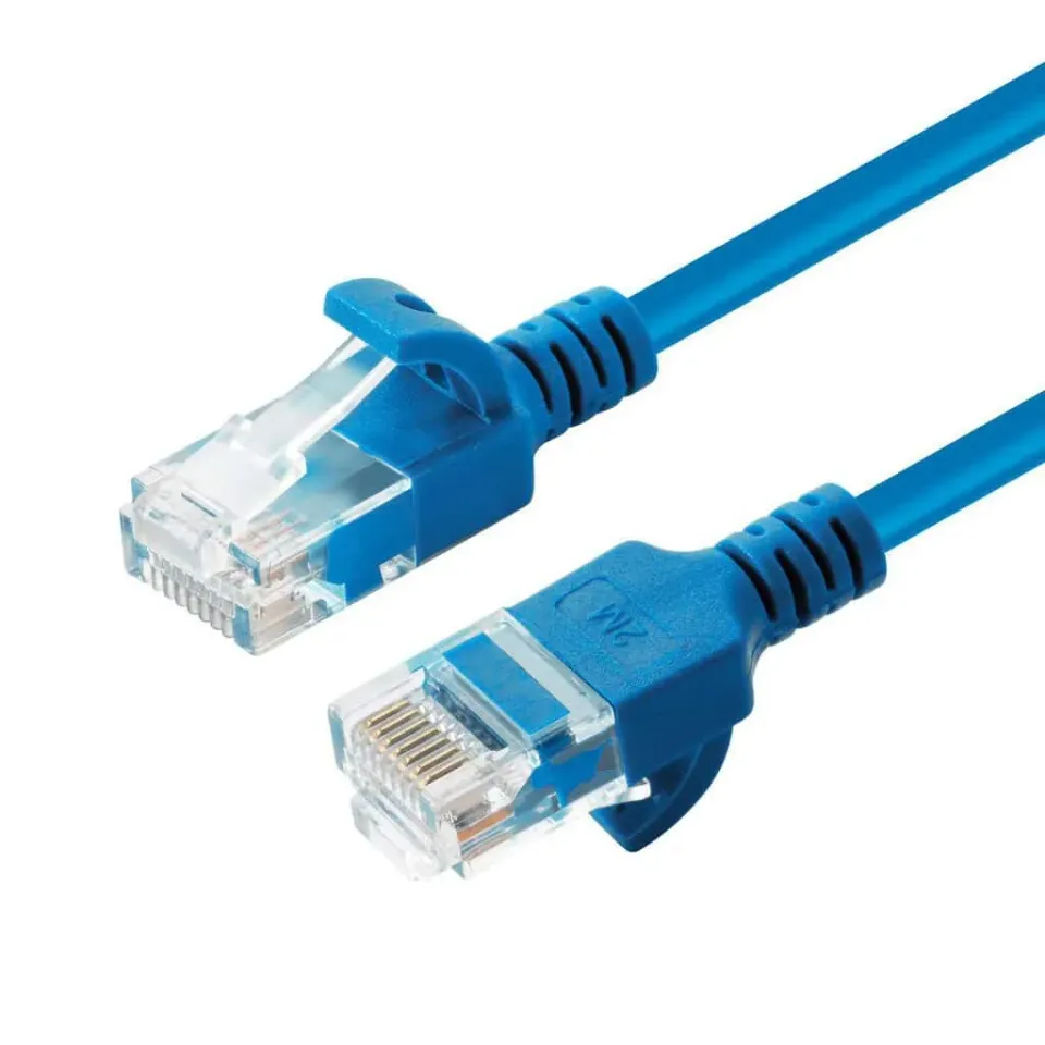 MicroConnect CAT6a Slim netwerkkabel 0,2 m blauw U/UTP