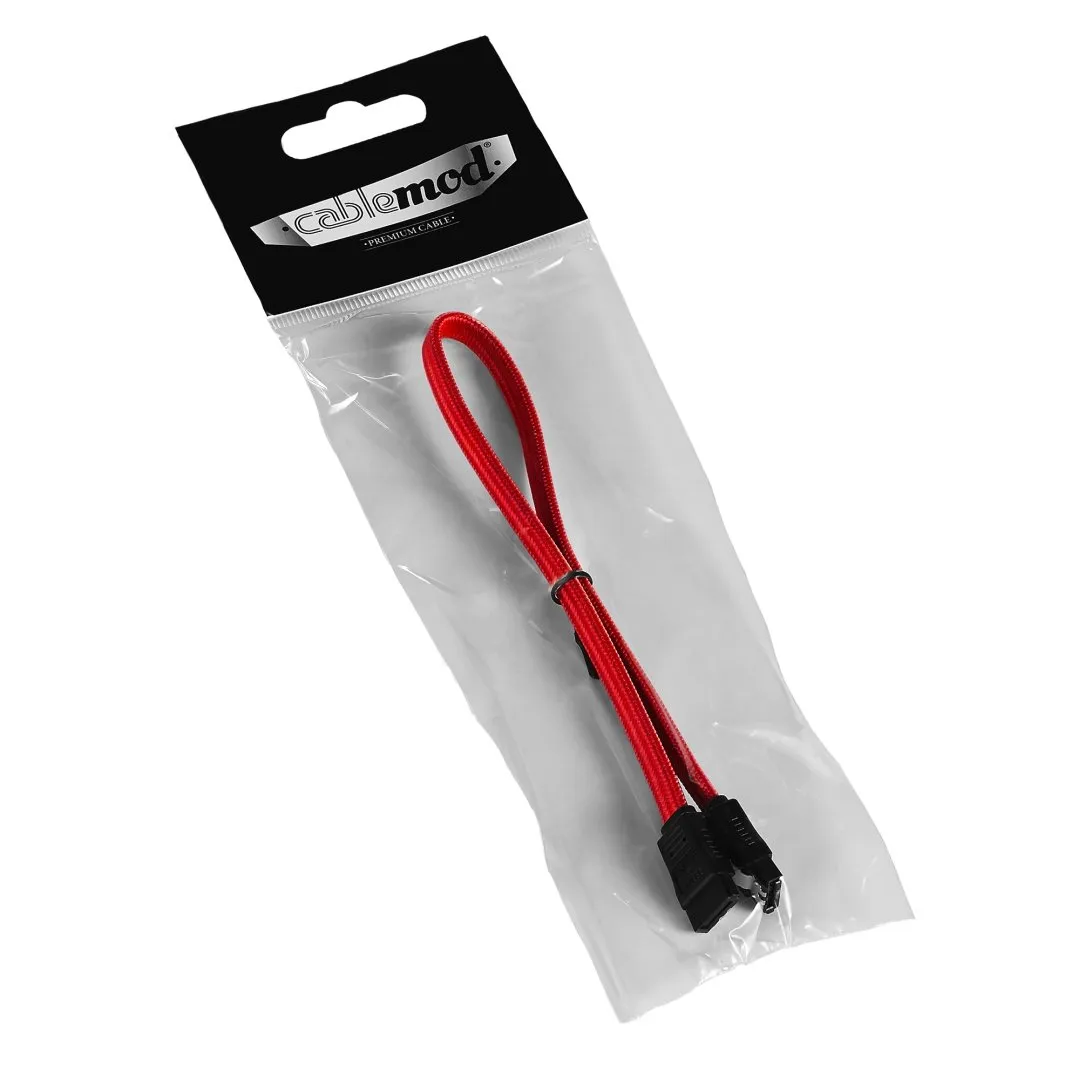CableMod ModFlex SATA 3 kabel 60cm rood gesleeved
