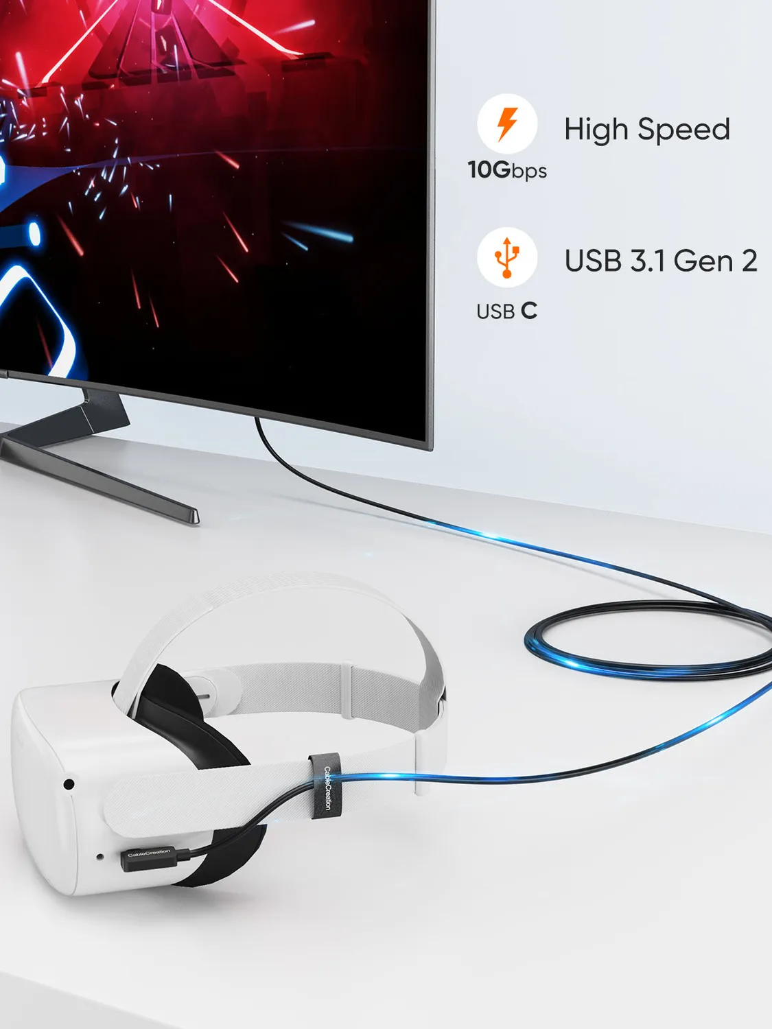 CableCreation Link kabel Quest 2 USB-C 5m 10Gbps