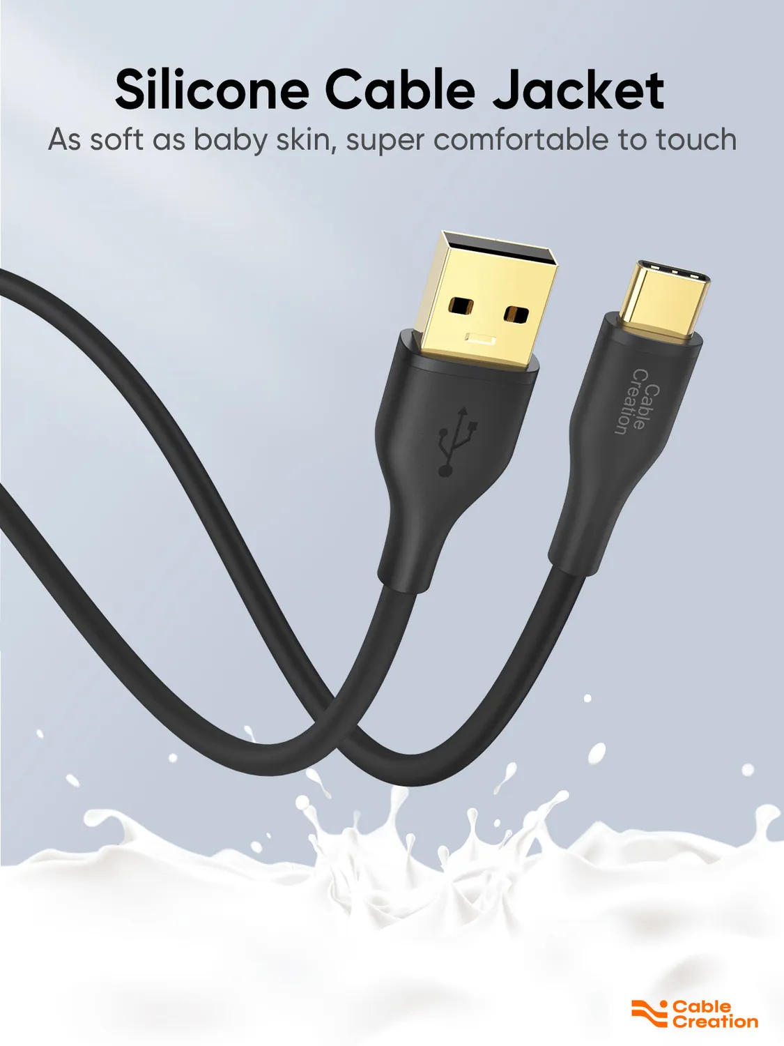 CableCreation Soft Silicone USB-A USB-C kabel 6FT 60W
