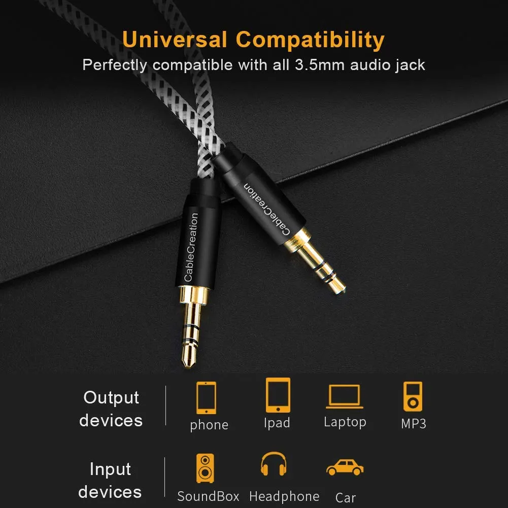 CableCreation 3,5mm aux kabel 1,8m stereo male-male