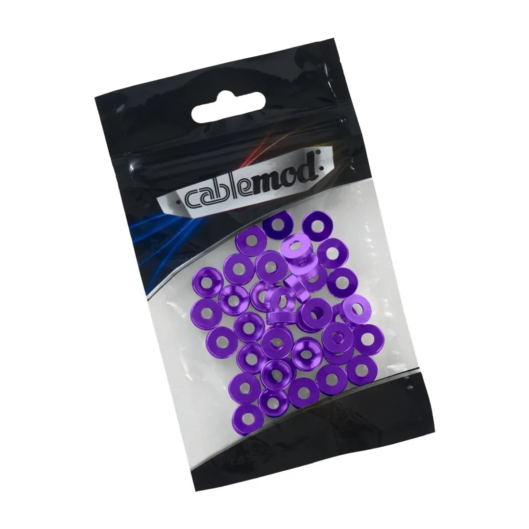 CableMod geanodiseerde ringen paars M3.5 40 stuks