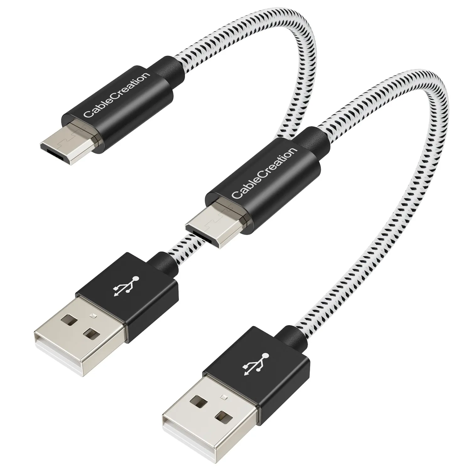 CableCreation USB naar Micro-USB kabel 0,15 m gevlochten