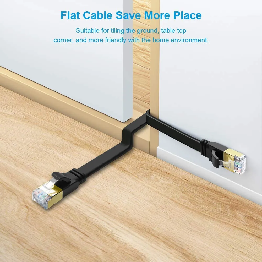 Yauhody Y-NC8-FB3PK Cat8 netwerkkabel zwart 3-pack 40Gbps