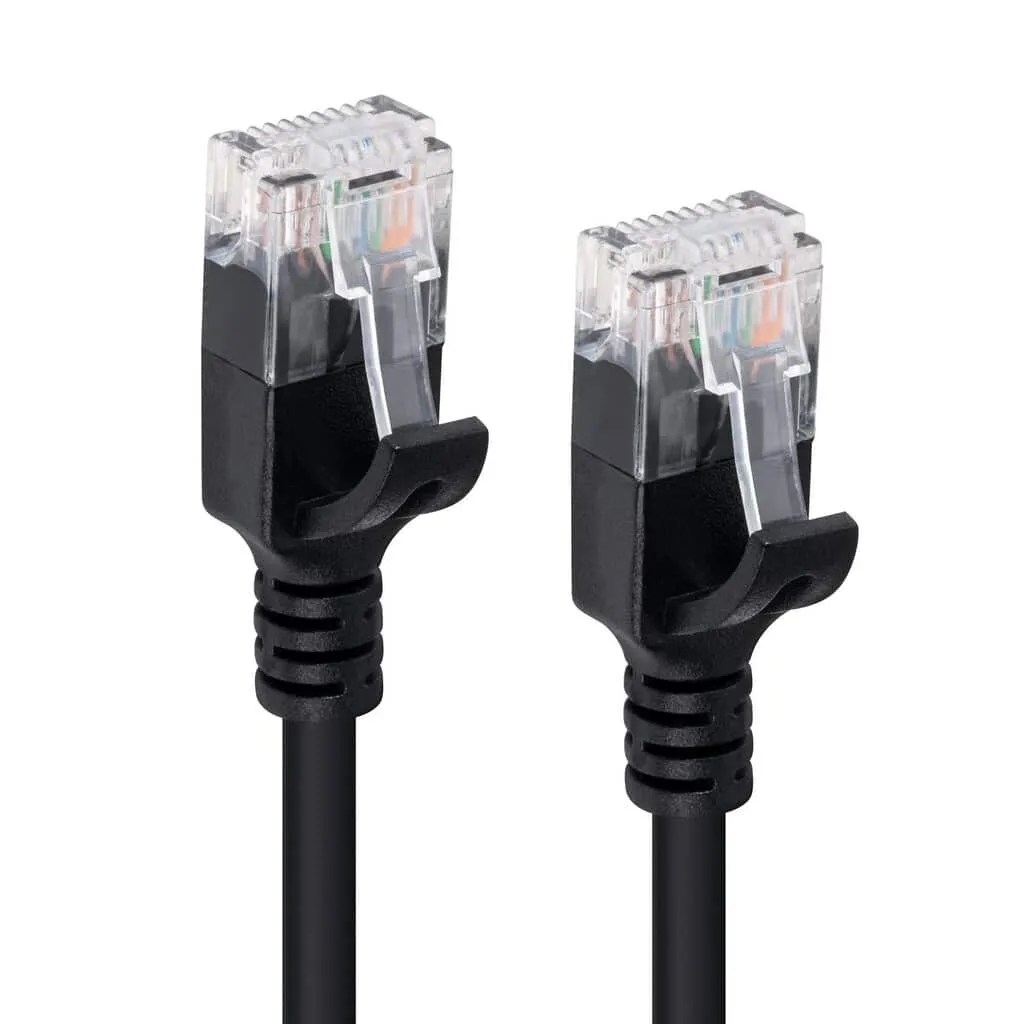Microconnect CAT6a U/UTP Slim netwerkkabel 0,5m zwart