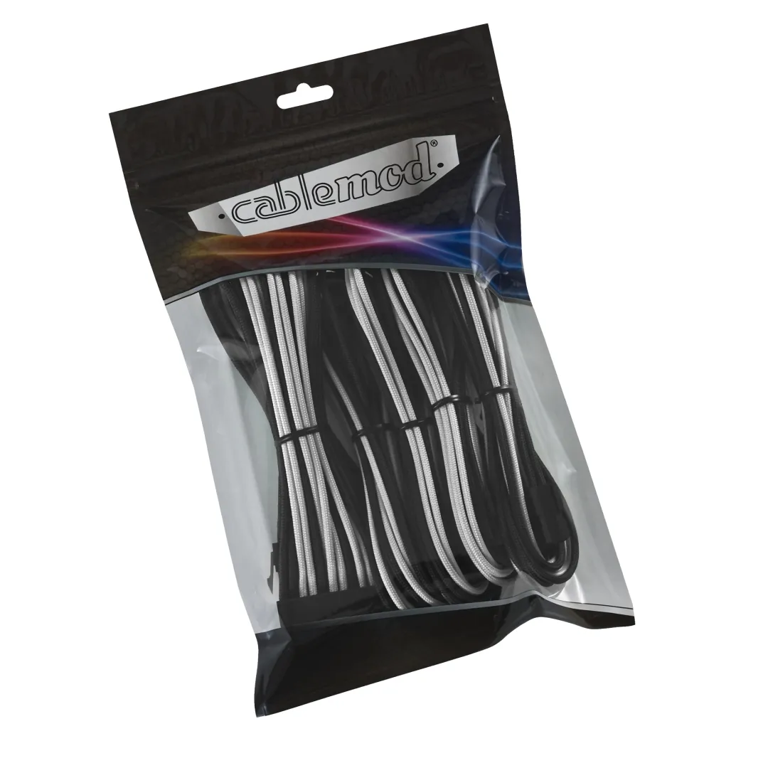CableMod Classic ModFlex Kabelverlenging Set 8+6 zwart-wit