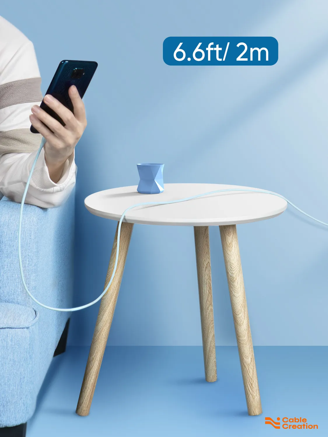CableCreation Soft Silicone USB-C naar USB-C kabel 2m 60W