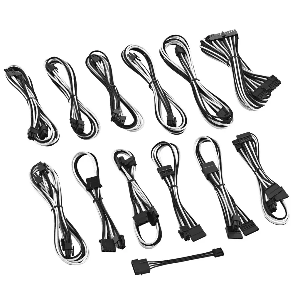 CableMod ST-Series ModFlex kabelset Silverstone zwart wit flexibel