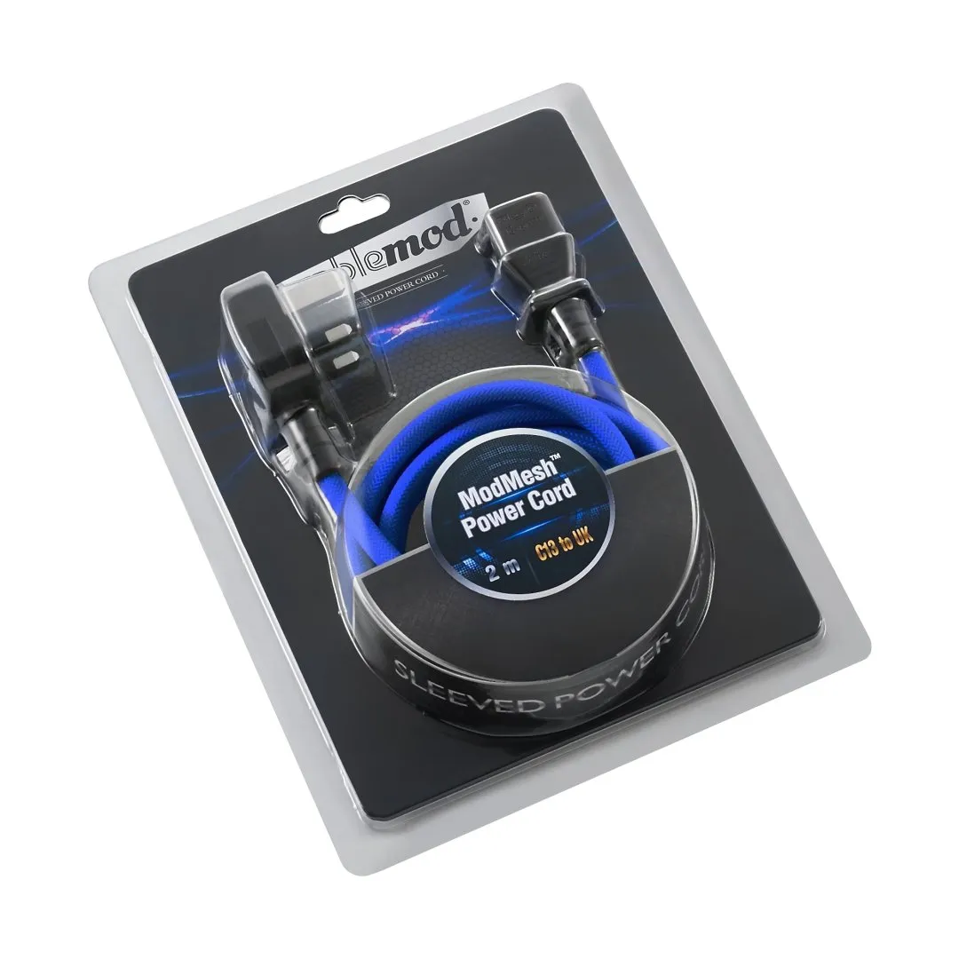 CableMod ModMesh C13 voedingskabel 2m UK stekker blauw