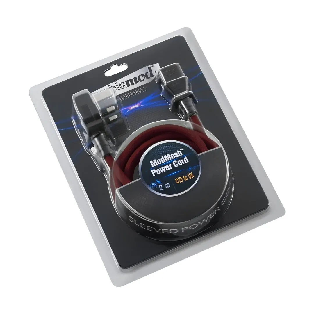 CableMod ModMesh stroomkabel rood 2m UK C13
