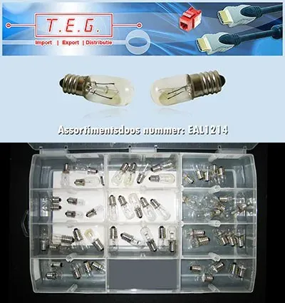 T.E.G. E12 E14 lampjes assortiment 55 stuks