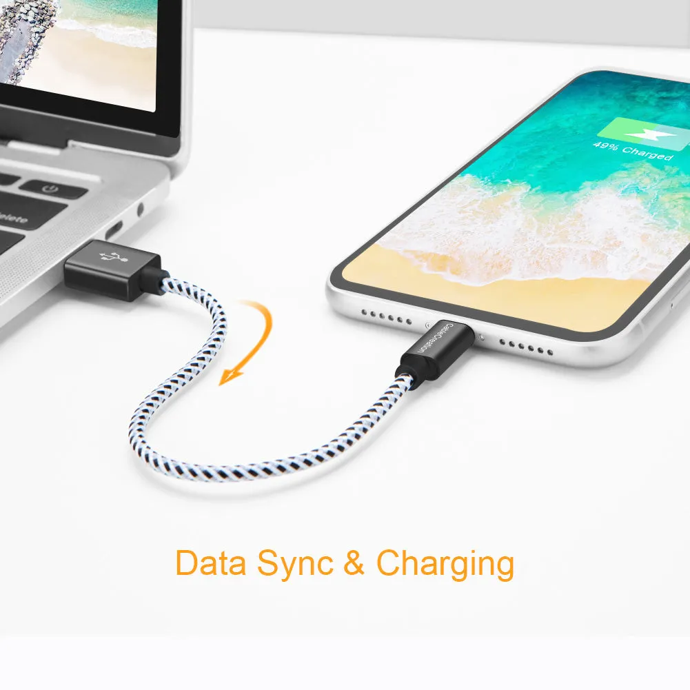 CableCreation Lightning naar USB-A kabel 0,15 m zwart