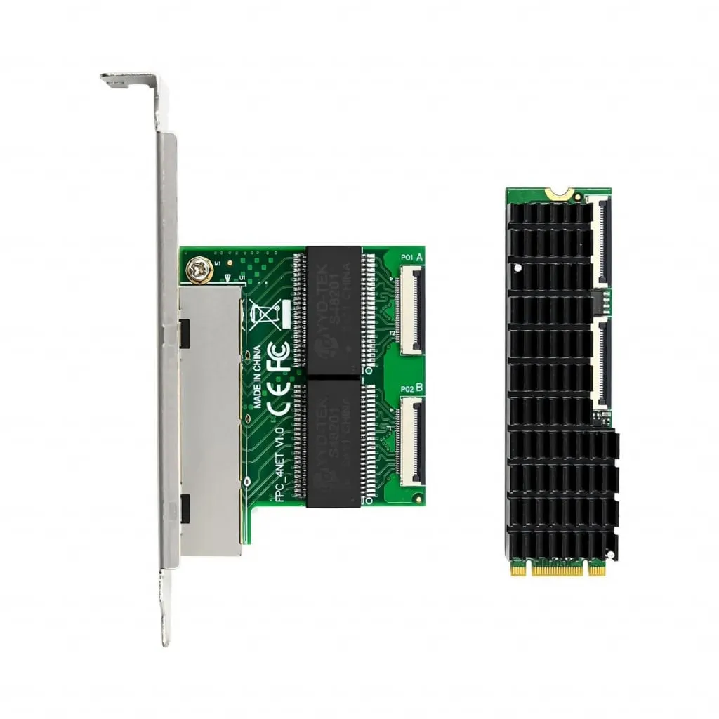Microconnect PCIe M.2 8111H Quad-1G netwerkkaart 4x RJ45