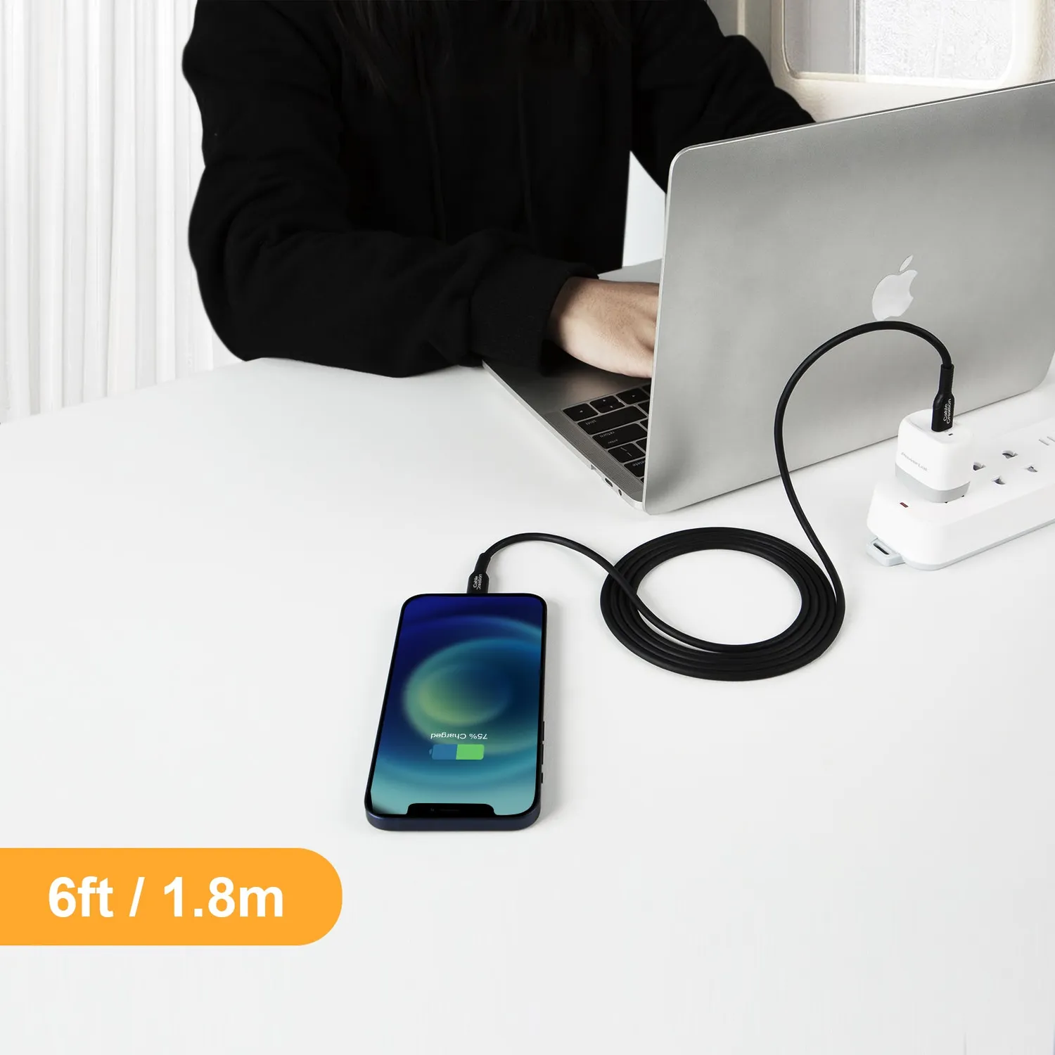 CableCreation USB-C Lightning kabel 1,8m MFi snellaad