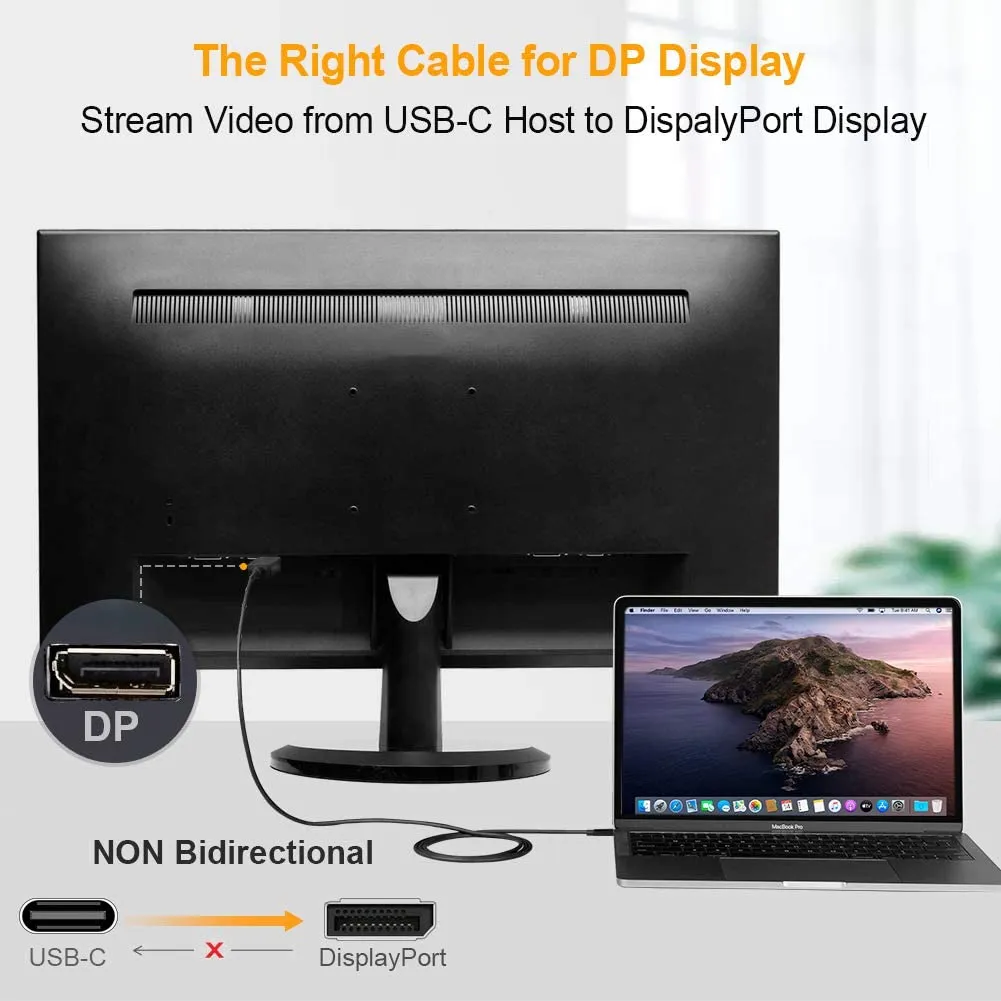 CableCreation USB-C naar DisplayPort kabel 1,8m 4K 60Hz
