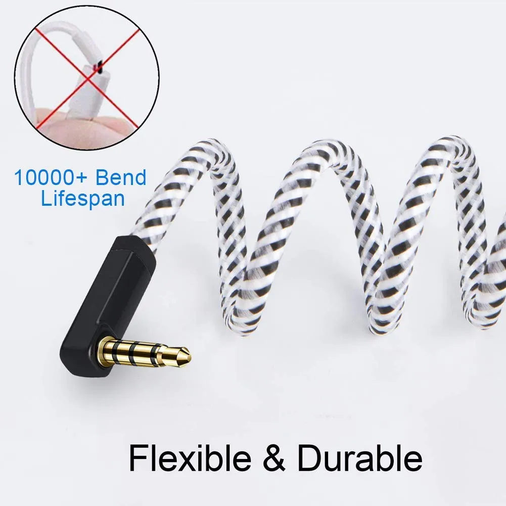 CableCreation TRRS 3.5mm audiokabel 0,9m haaks met microfoon