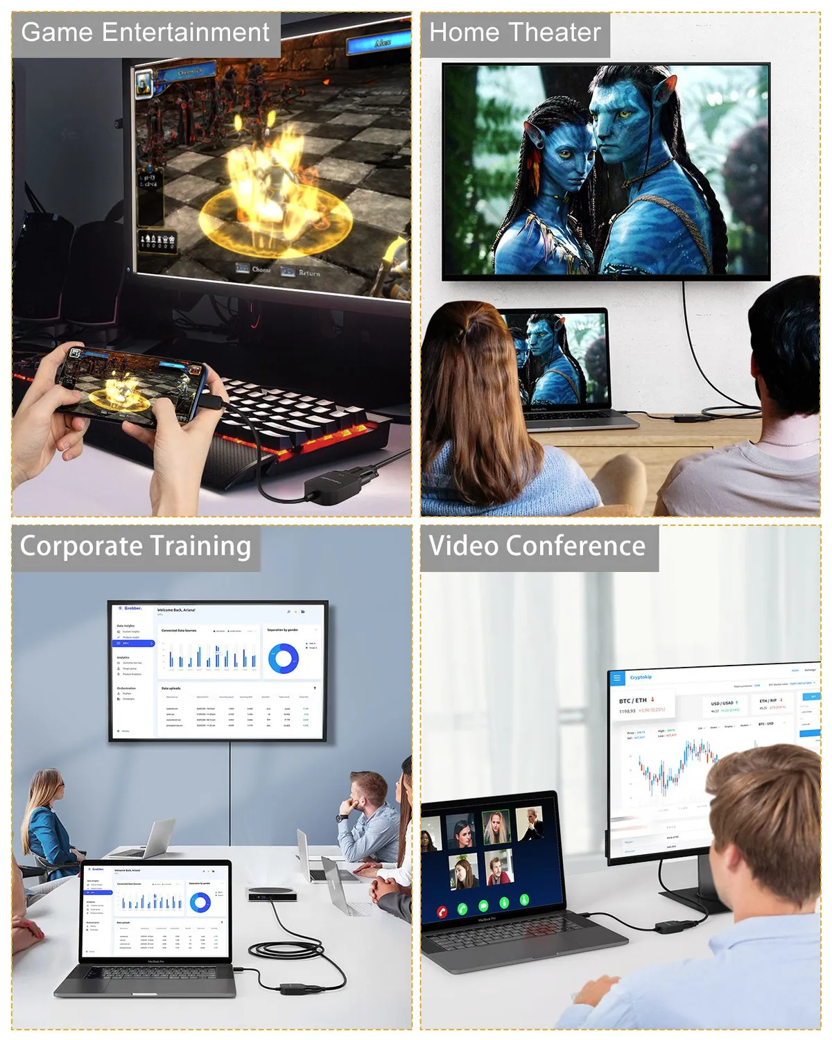 CableCreation USB-C naar VGA adapter 1080p 60Hz