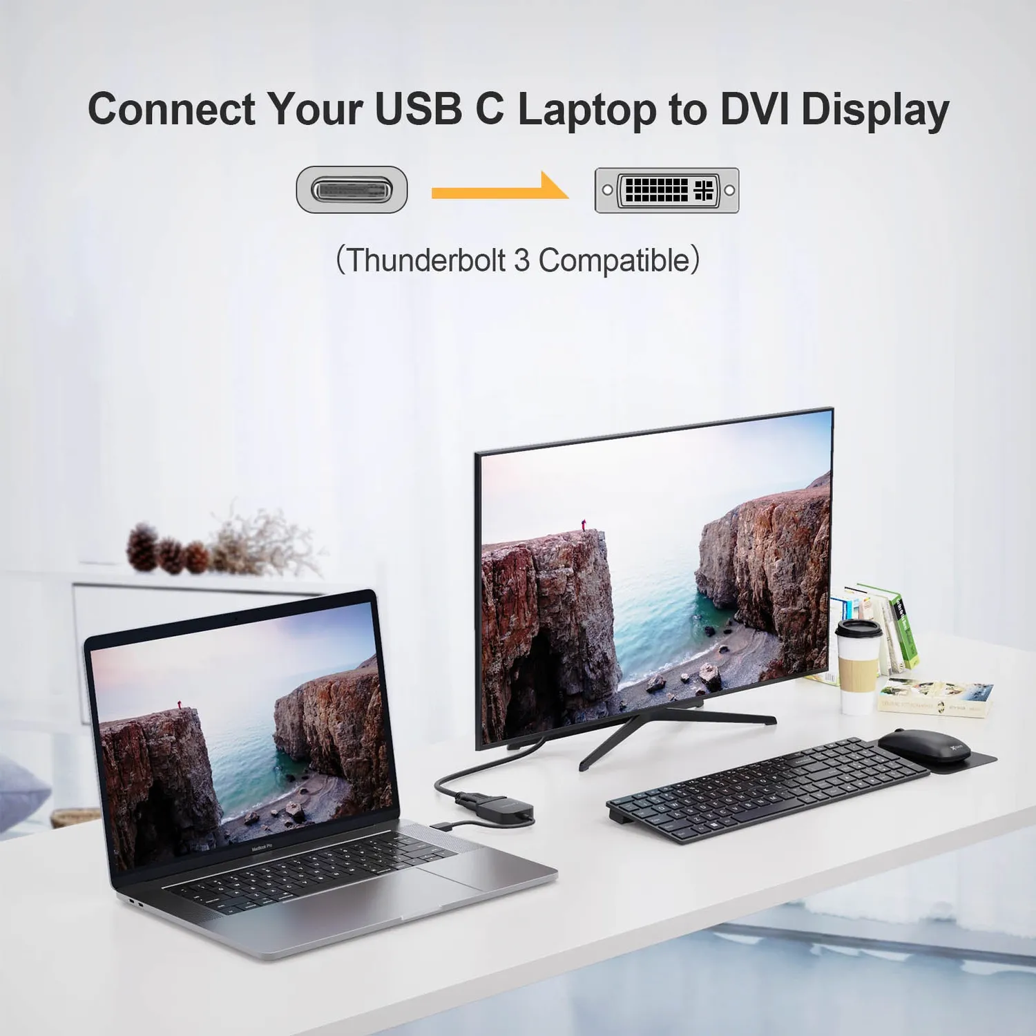 CableCreation USB-C DVI Adapter 1080p zwart