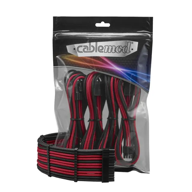 CableMod PRO ModFlex 8+8 kabelset zwart/rood