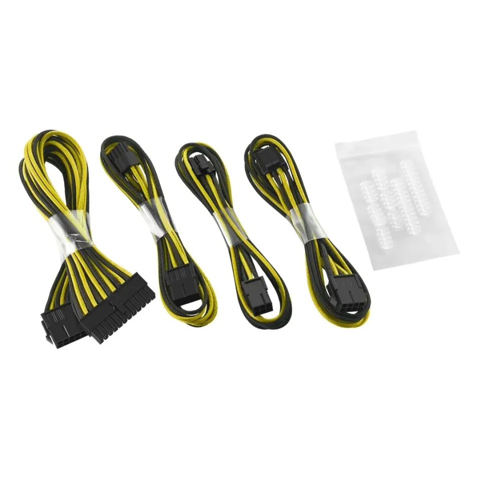CableMod Classic ModFlex Basic 8+6 Pin verlengkabelset zwart-geel