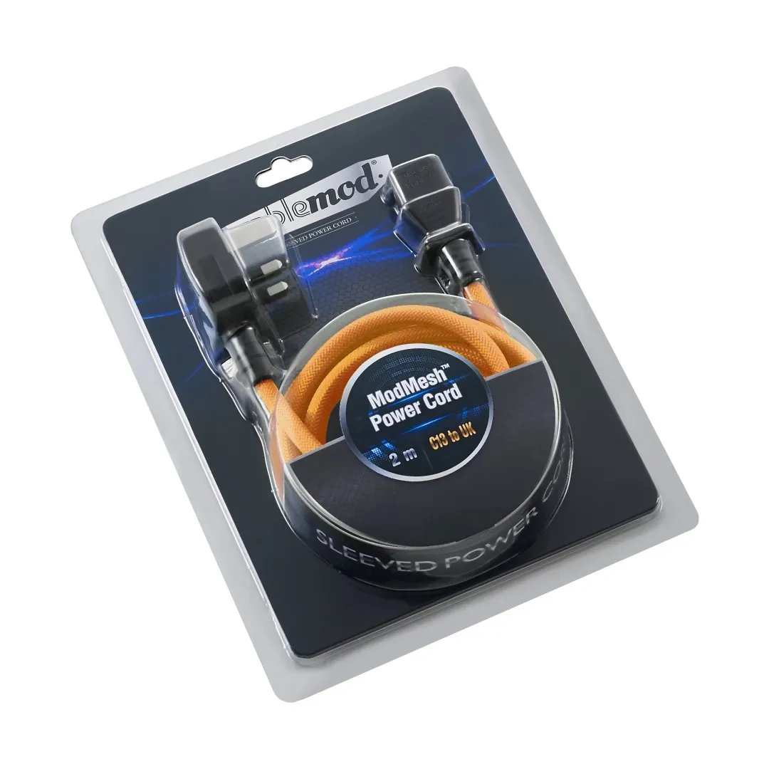 CableMod ModMesh stroomkabel C13 UK 2m oranje