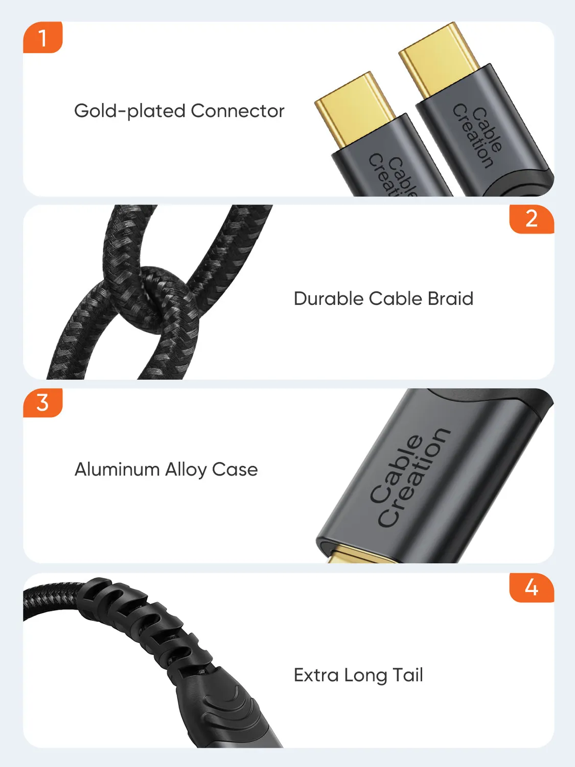 CableCreation USB-C naar USB-C oplaadkabel 0,3m 2-pack 60W