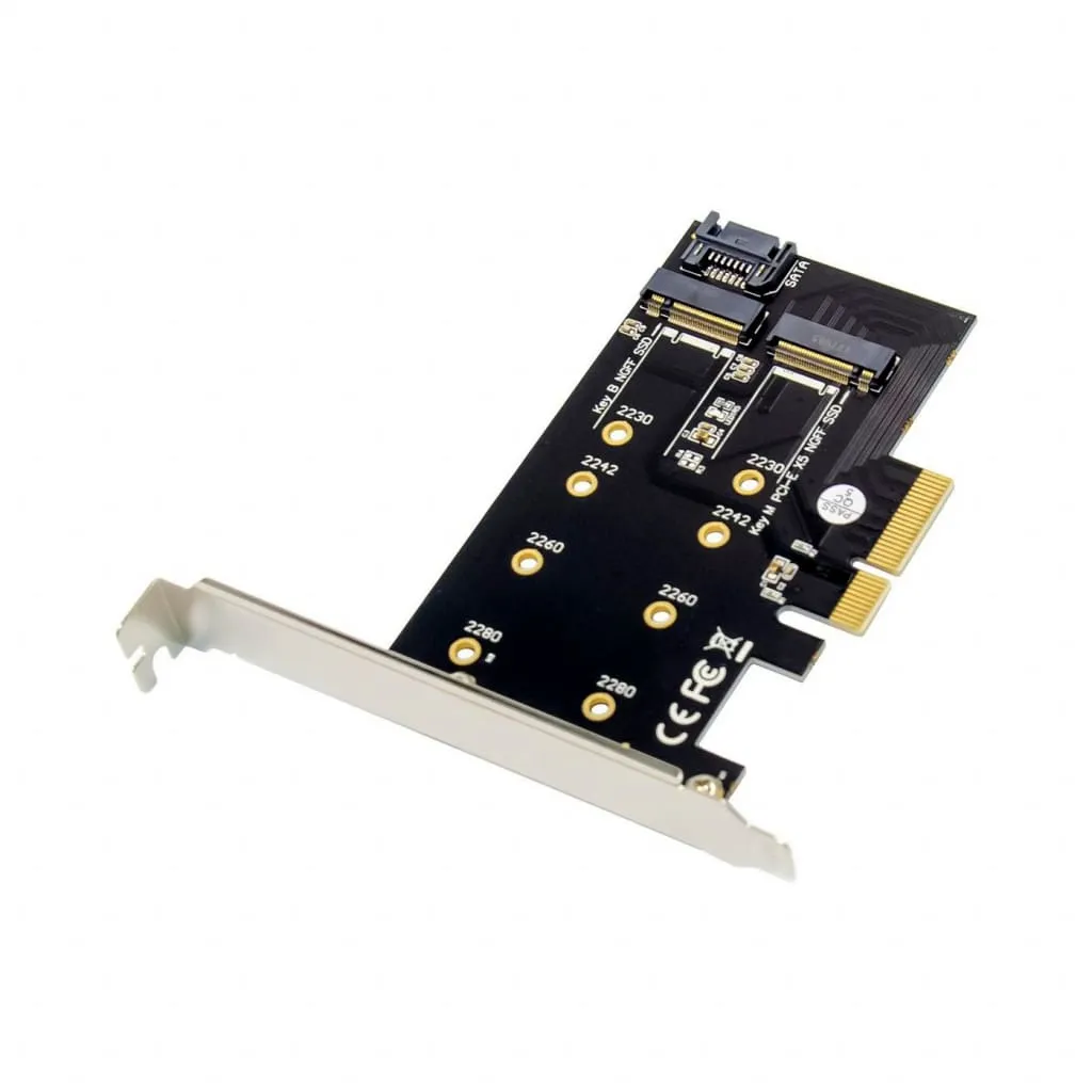 Microconnect M.2 NGFF SSD adapterkaart PCIe x4 B+M key