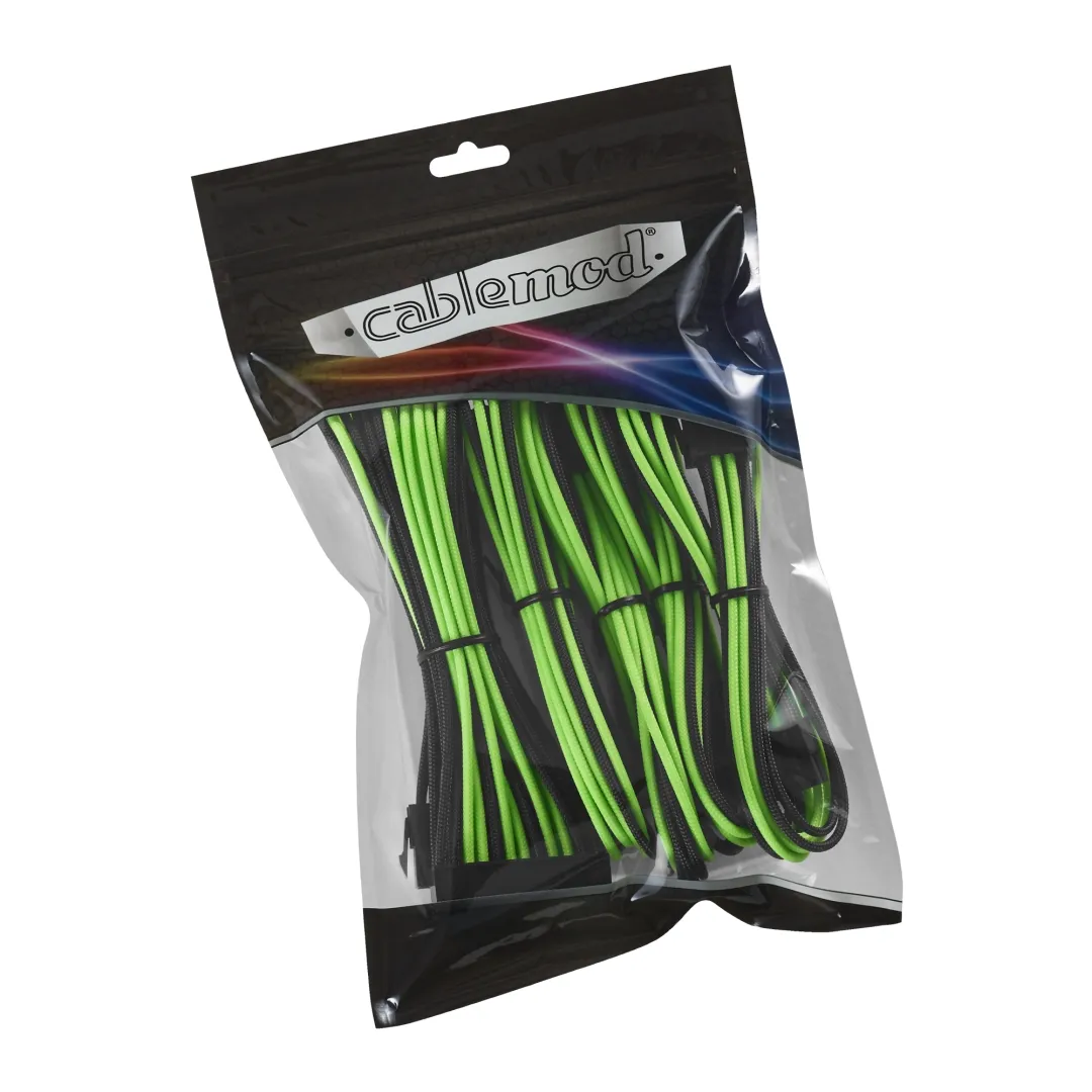 CableMod Classic ModMesh verlengkabelset 8+8 zwart-lichtgroen