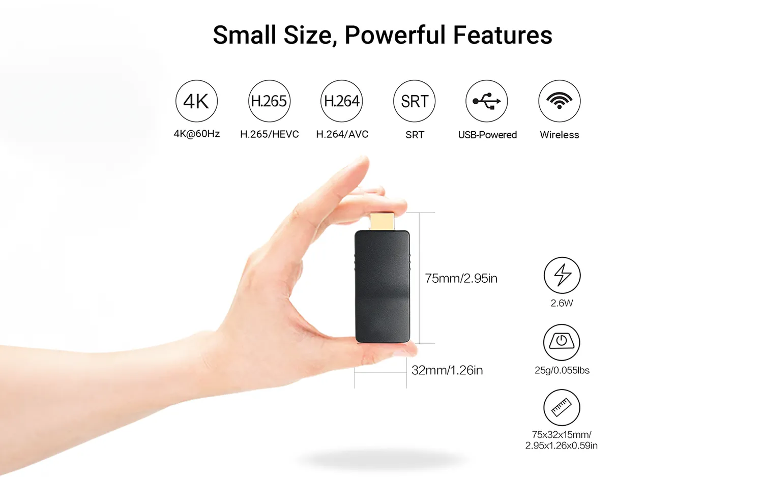 Yauhody YDW-20 4K HDMI decoder draadloos SRT wifi