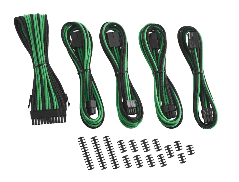 CableMod Classic ModFlex verlengkabelset 8+6 zwart groen