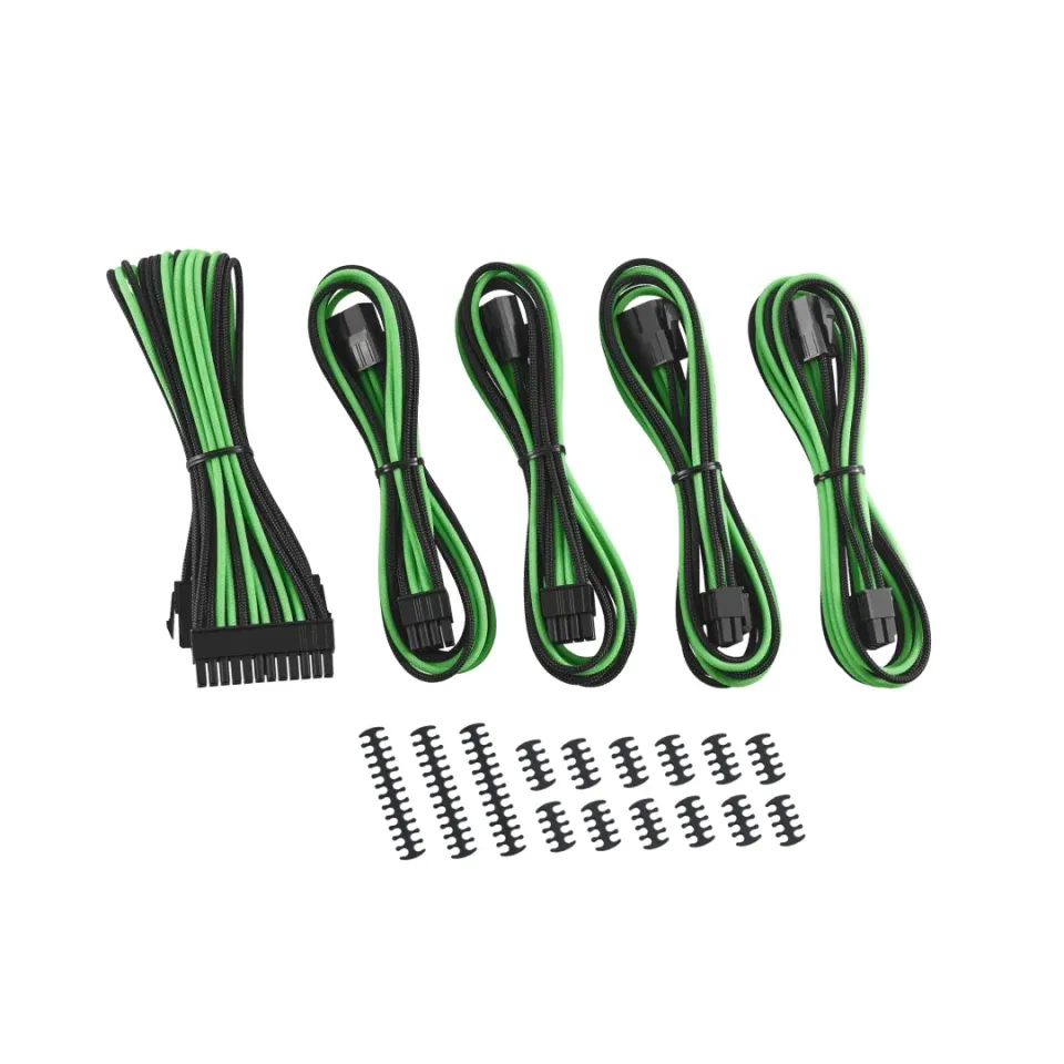 CableMod Classic ModMesh verlengkabelset 8+8 zwart-lichtgroen