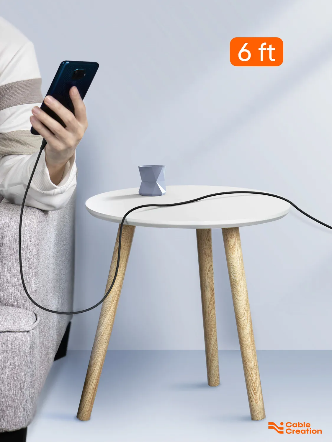 CableCreation USB-C naar USB-C kabel 1,8m 60W silicone