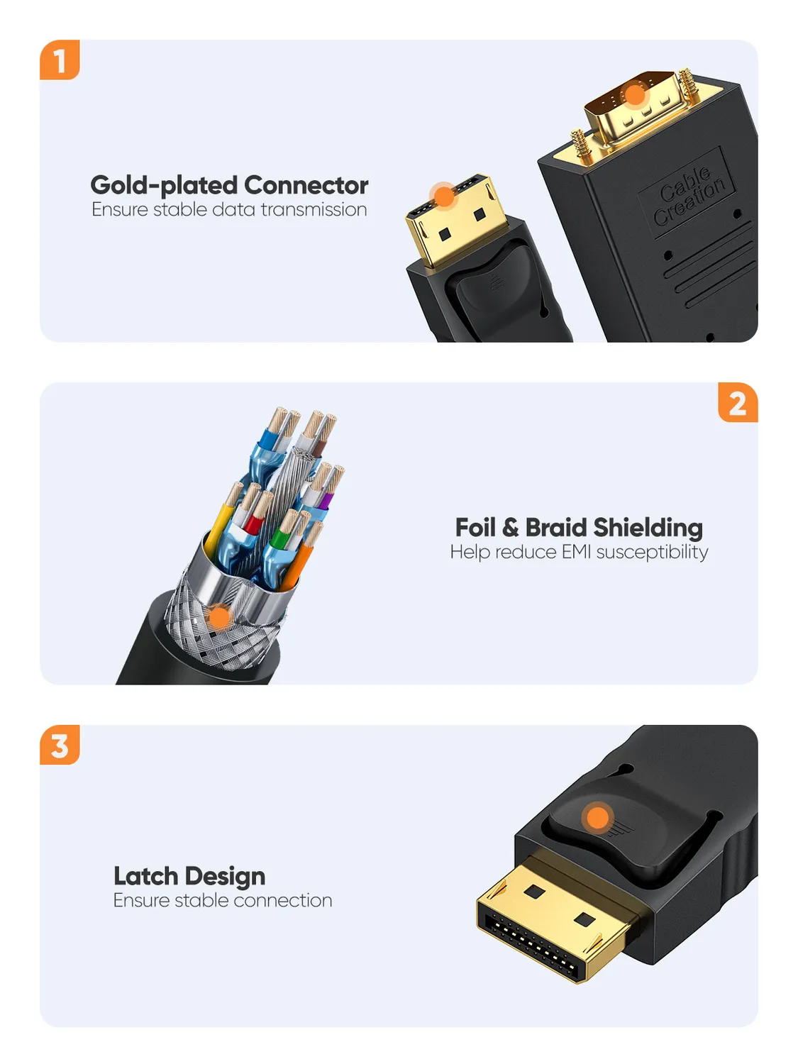 CableCreation DisplayPort naar VGA Kabel 1,8m