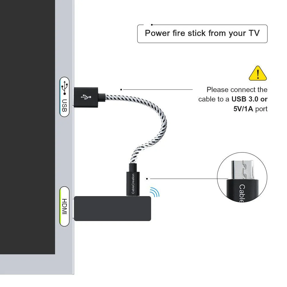 CableCreation USB naar Micro-USB kabel 0,15 m gevlochten