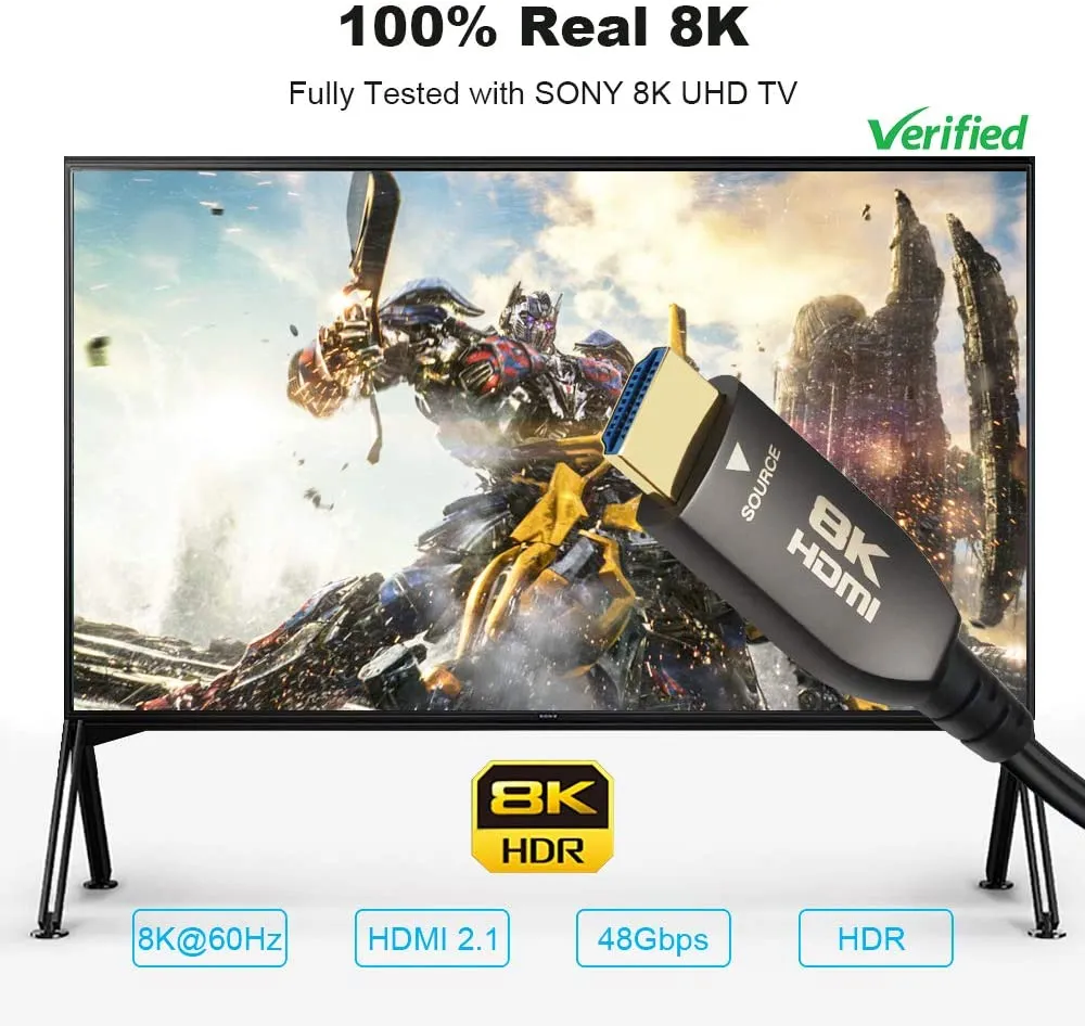 Yauhody Y-HDMI-F 8K HDMI-glasvezelkabel 48Gbps