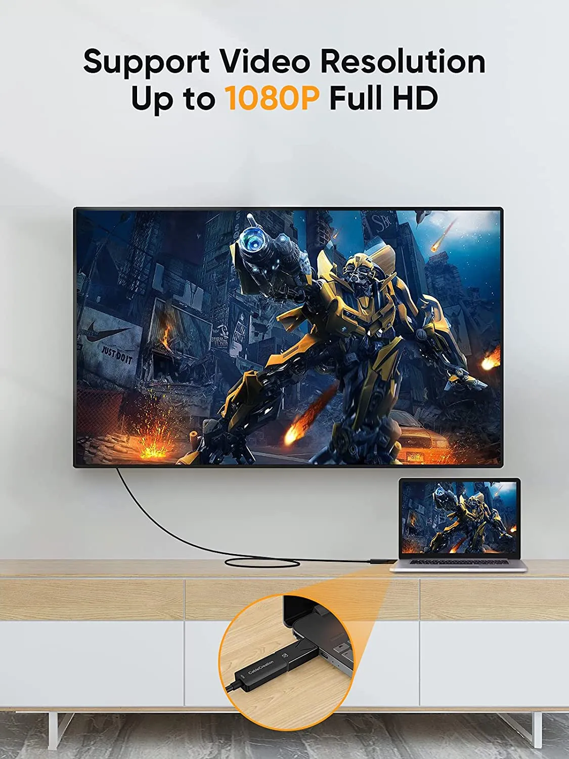 CableCreation DisplayPort naar HDMI adapter 1080p 3-pack