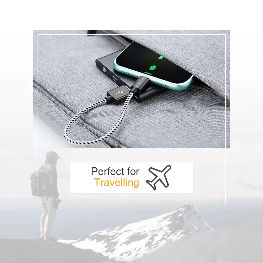 CableCreation Lightning naar USB-A kabel 0,15 m zwart