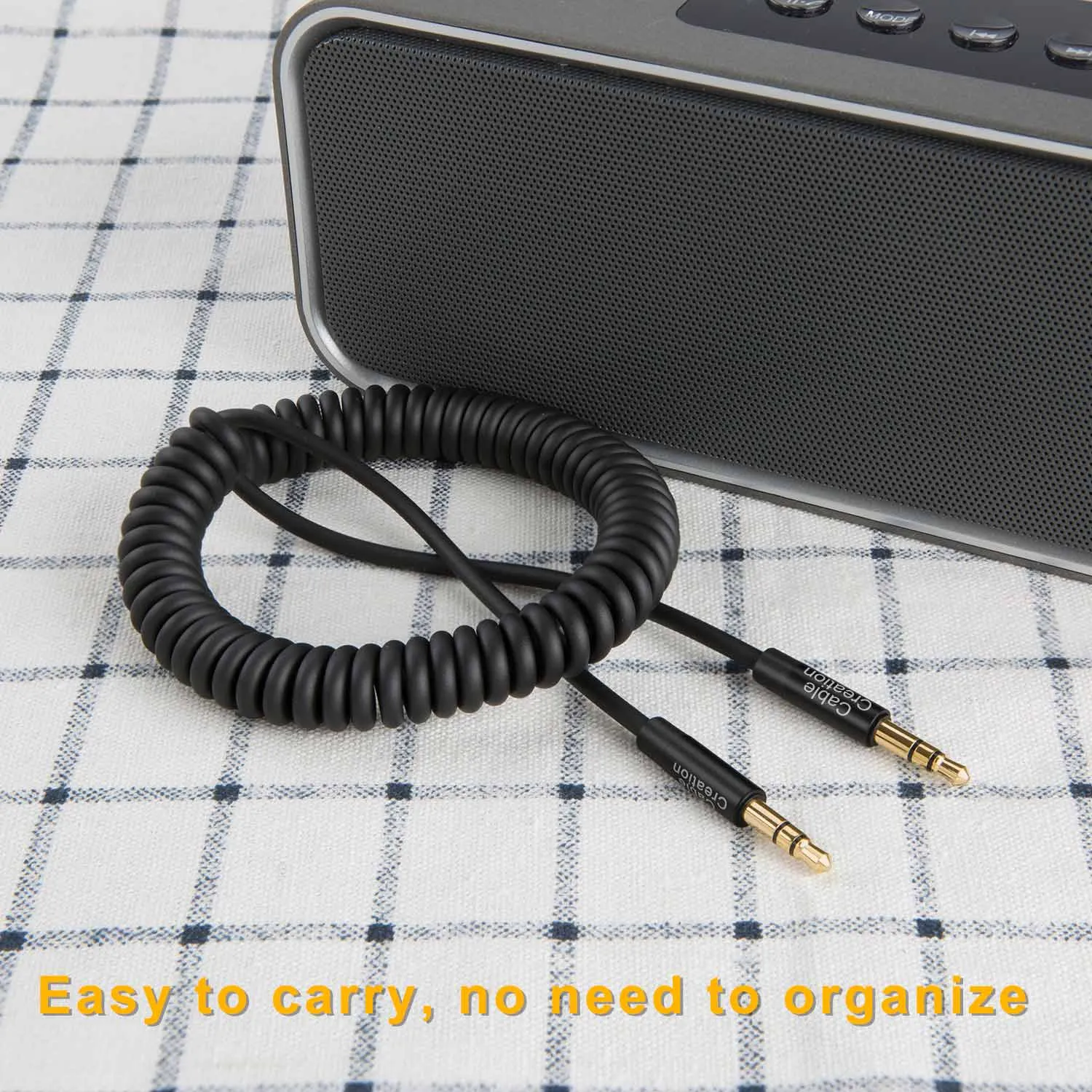 CableCreation Coiled 3.5mm Aux Kabel 1-4FT spiraal