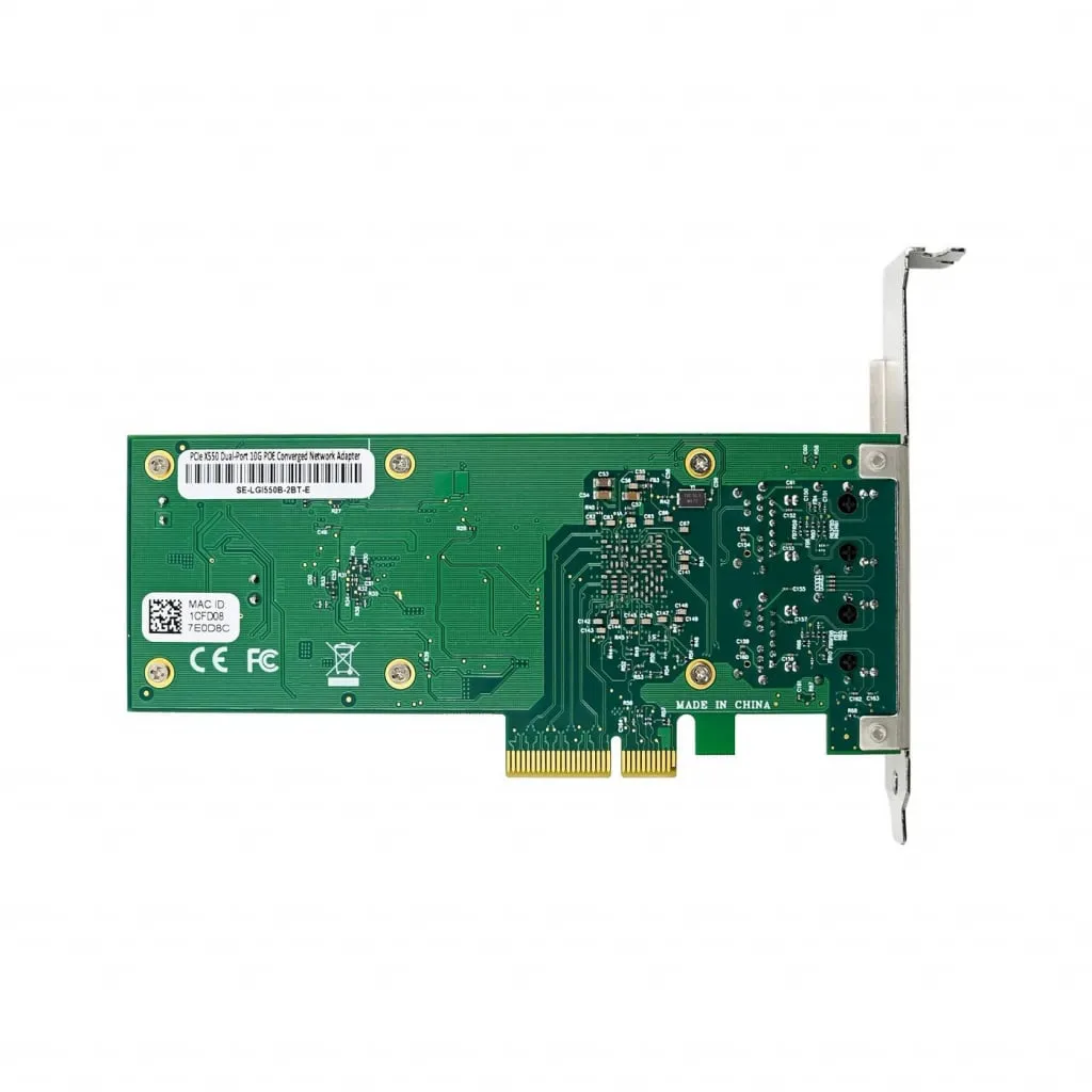 Microconnect X550-T2 netwerkkaart dual-10GbE PoE RJ45